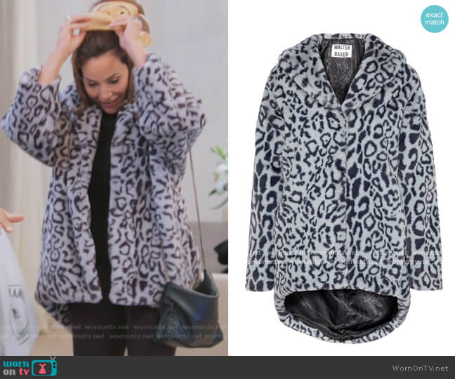 Walter Baker Coleman leopard-print faux fur coat worn by Luann de Lesseps on The Real Housewives of New York City