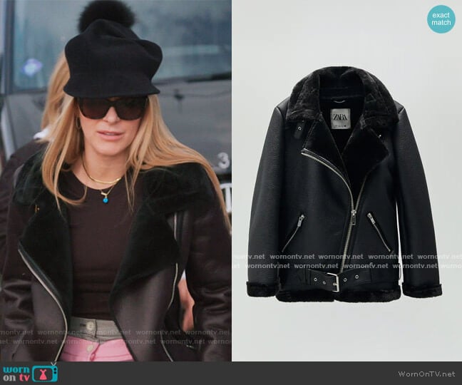 Zara Double Faced Biker Jacket worn by Luann de Lesseps on The Real Housewives of New York City
