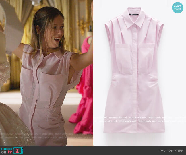 Zara Poplin Dress worn by Cayetana Grajera Pando (Georgina Amoros) on Elite