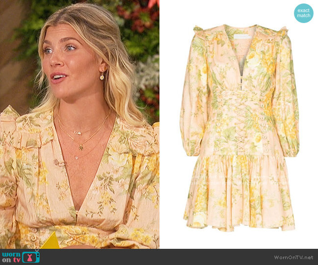 Zimmermann Amelie floral-print dress worn by Amanda Kloots on The Talk