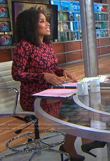 Adriana Diaz’s red leopard print dress on CBS Mornings