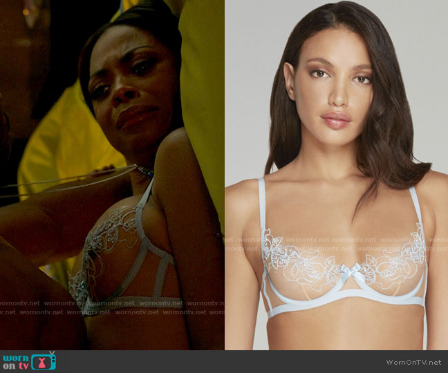 Agent Provocateur Lindie Bra in Blue worn by Renee Ross (Bresha Webb) on Run the World
