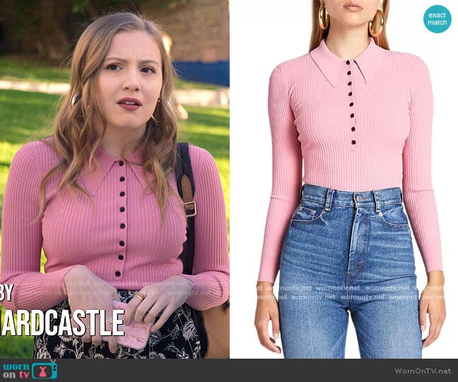 A.L.C. Lance Polo Top worn by Lake Meriwether (Bebe Wood) on Love Victor