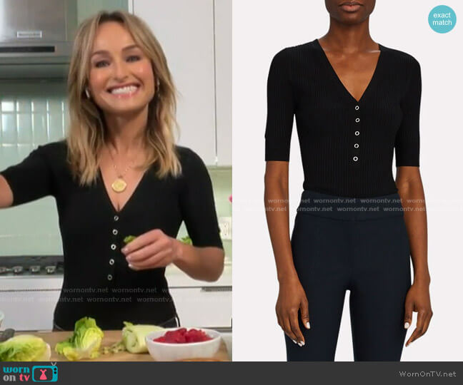 A.L.C. Toni Rib Knit Henley Bodysuit