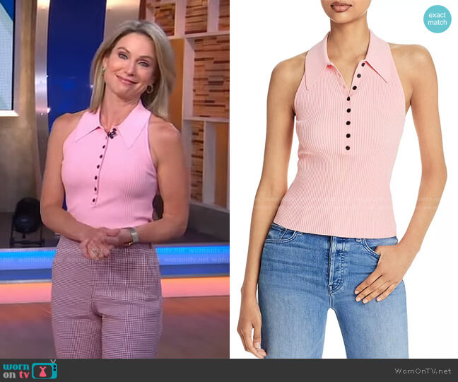 A.L.C. Asher Ribbed Top worn by Amy Robach on Good Morning America