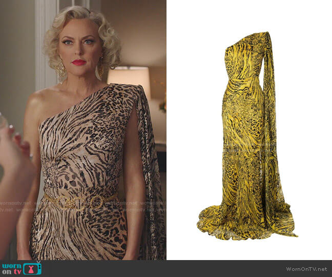Alex Perry Rhett Gown worn by Alexis Carrington (Elaine Hendrix) on Dynasty