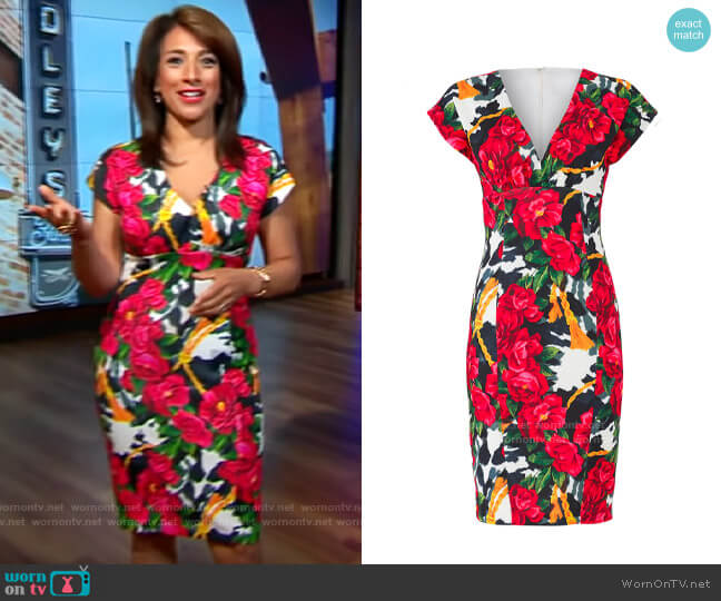 Alexia Admor Botanical Sheath worn by Michelle Miller on CBS Mornings