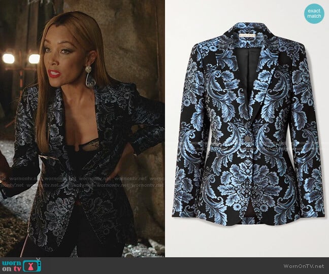 Alice + Olivia Bristol Jacquard Blazer worn by Dominique Deveraux (Michael Michele) on Dynasty