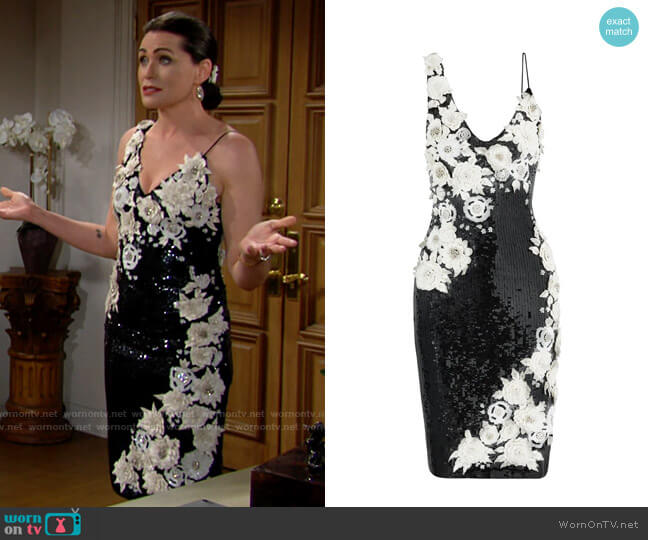 Alice + Olivia Francie Dress worn by Quinn Fuller (Rena Sofer) on The Bold and the Beautiful