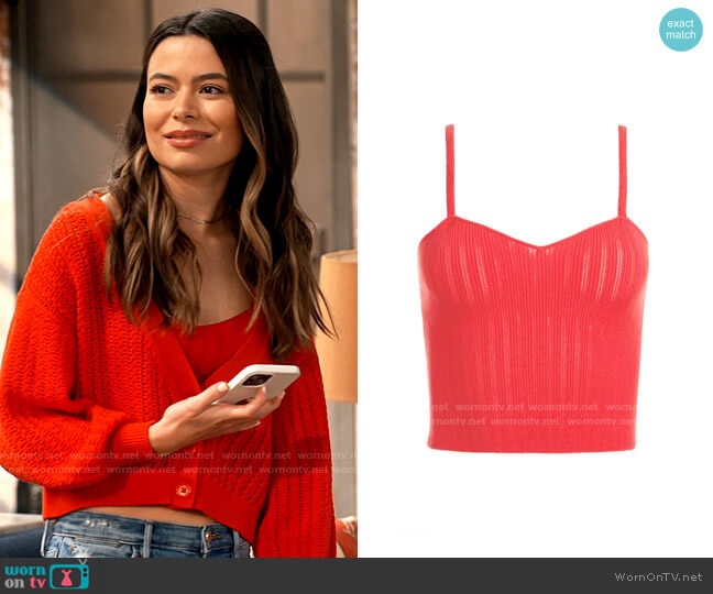 Alice + Olivia Lauretta Knit Tank worn by Carly Shay (Miranda Cosgrove) on iCarly