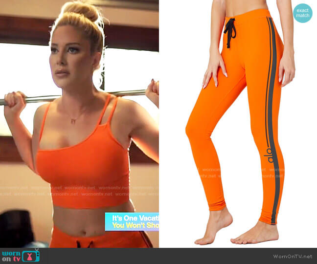 Alo Yoga High-Waist Graphic Trinity Legging in Bright Tangerine/Anthracite worn by Heidi Montag (Heidi Montag) on The Hills New Beginnings