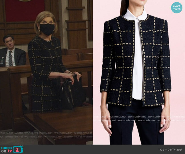 Andrew Gn Tweed Jacket worn by Diane Lockhart (Christine Baranski) on The Good Fight