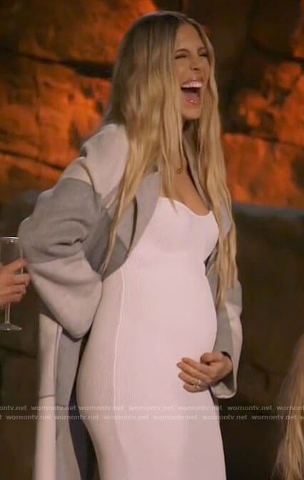 Ashley’s white pregnancy reveal dress on The Hills New Beginnings