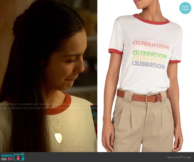 ba&sh Tenley Celebration Tee worn by Nini (Olivia Rodrigo) on High School Musical The Musical The Series