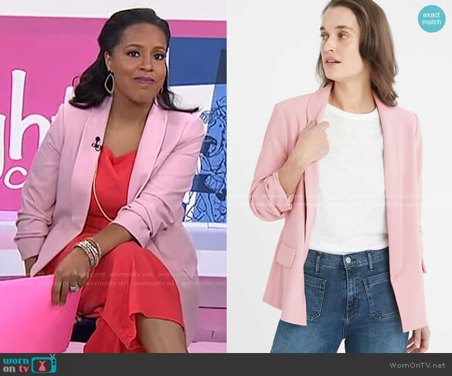 Banana Republic Ruched-Sleeve Blazer worn by Sheinelle Jones on Today
