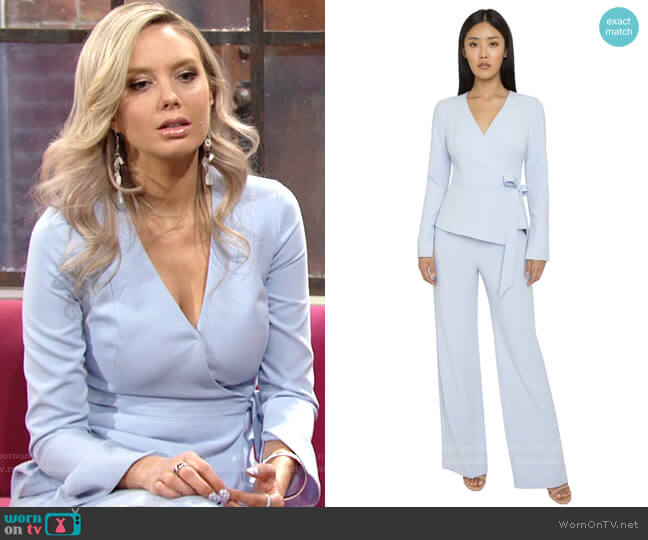 Black Halo Apollo Two Piece Jumpsuit in Maliblue worn by Abby Newman (Melissa Ordway) on The Young and the Restless