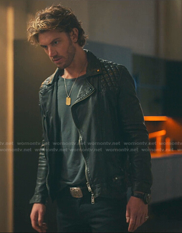 Brad’s black leather bomber jacket on Sex/Life