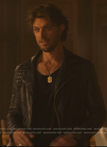 Brad’s black leather bomber jacket on Sex/Life