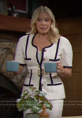 Brooke’s white jacket with contrasting trim on The Bold and the Beautiful