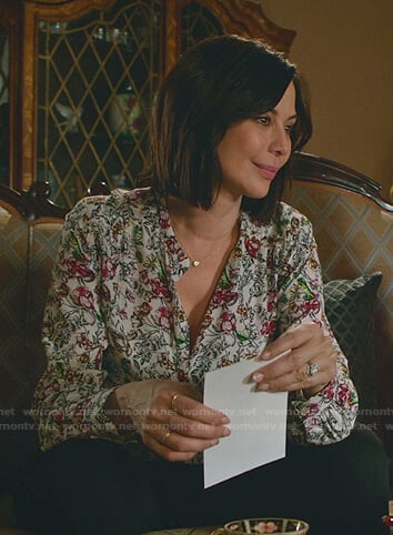 Cassie’s white floral blouse on Good Witch