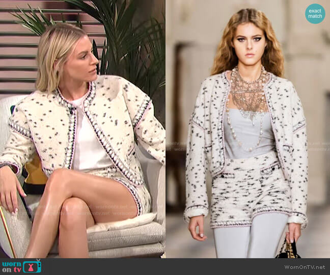 Chanel Cashmere, Wool & Alpaca Blend Jacket worn by Morgan Stewart on E! News