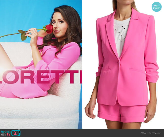 Cinq a Sept Khloe Crepe Ruched Blazer worn by Katie Thurston on The Bachelorette