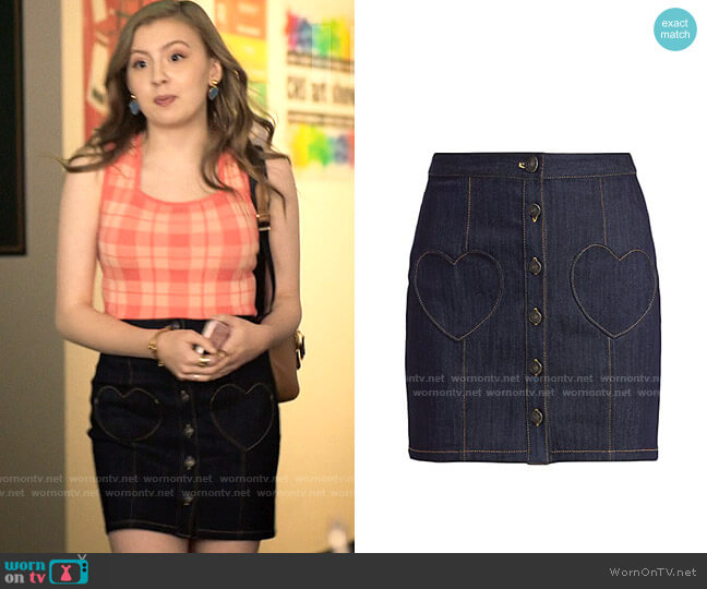 Cinq a Sept Vivien Heart Skirt worn by Lake Meriwether (Bebe Wood) on Love Victor