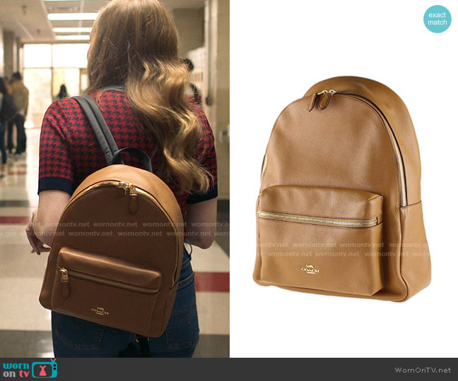 Coach Charlie Backpack worn by Lake Meriwether (Bebe Wood) on Love Victor
