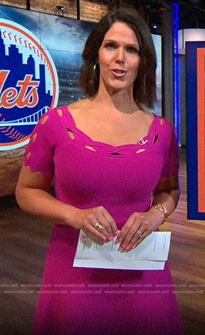 Dana Jacobson’s pink cutout trim dress on CBS Mornings
