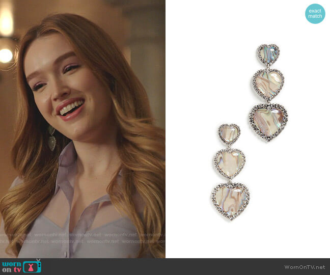 Dannijo Tate Earrings worn by Kirby Anders (Maddison Brown) on Dynasty
