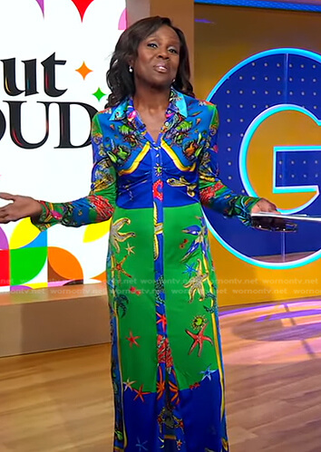 Deborah’s blue print shirtdress on Good Morning America