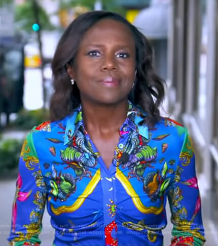 Deborah’s blue print shirtdress on Good Morning America