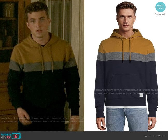 Denver Hayes Fleece Hoodie Sweatshirt in Gold worn by Jonathan Kent (Jordan Elsass) on Superman and Lois