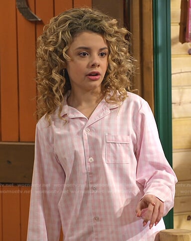 Destiny’s pink gingham pajamas on Bunkd