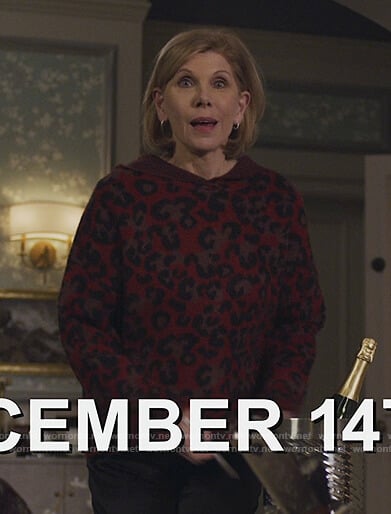 Dianne’s red leopard hoodie on The Good Fight