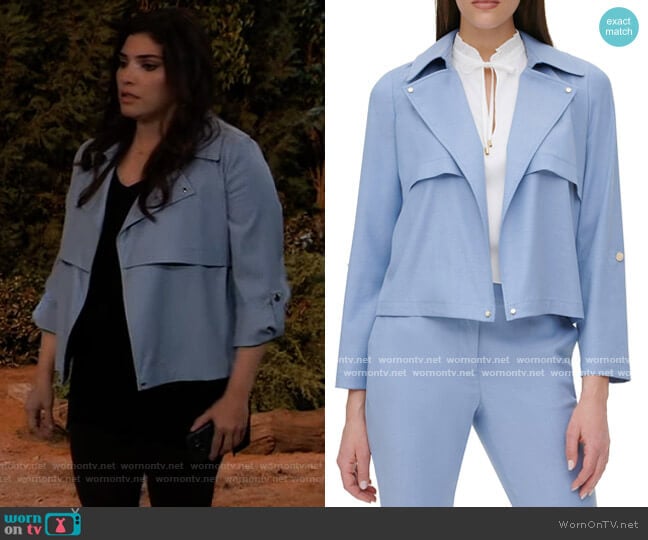 DKNY Open-Front Jacket worn by Brook Lynn Quartermaine (Amanda Setton) on General Hospital