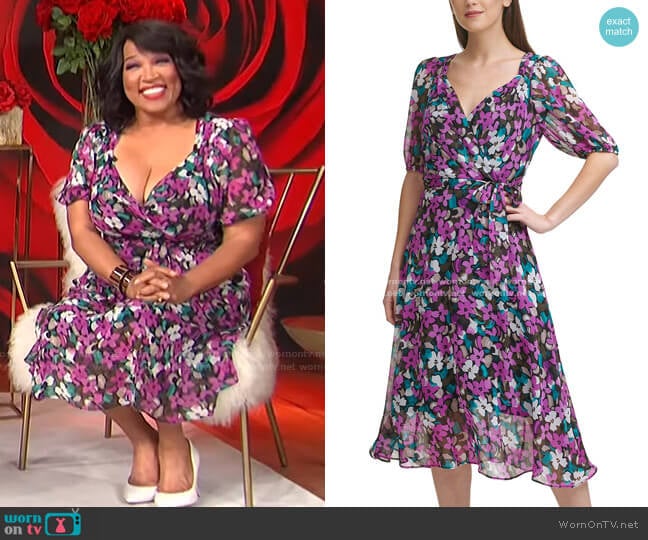 DKNY Printed Belted Dress worn by Kym Whitley on E! News