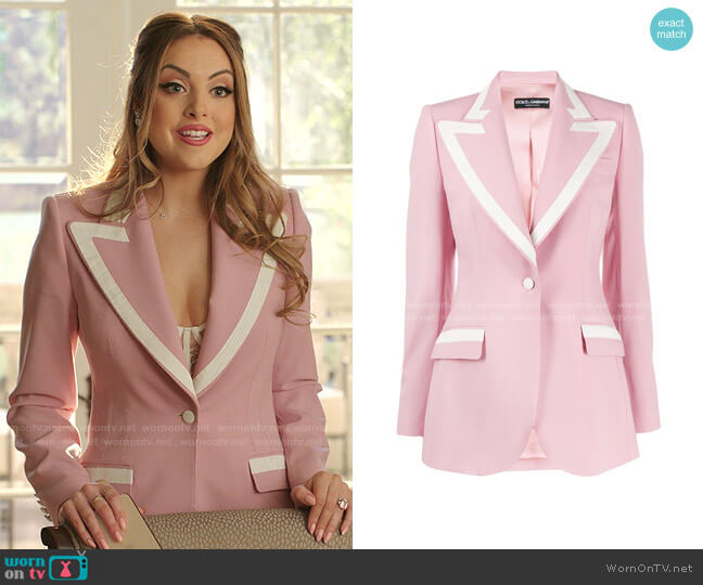 Dolce & Gabbana Stretch Wool and Silk Blazer worn by Fallon Carrington (Elizabeth Gillies) on Dynasty