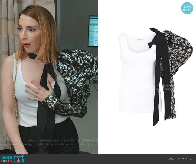Dries van Noten Asymmetric Top worn by Lauren (Molly Bernard) on Younger