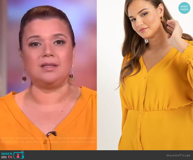 Eloquii V-Neck Peplum Top worn by Ana Navarro on The View