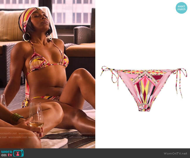 Emilio Pucci Bes Print Triangle Bikini worn by Renee Ross (Bresha Webb) on Run the World