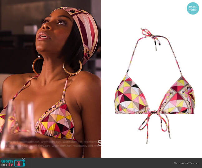 Emilio Pucci Bes Print Triangle Bikini worn by Renee Ross (Bresha Webb) on Run the World