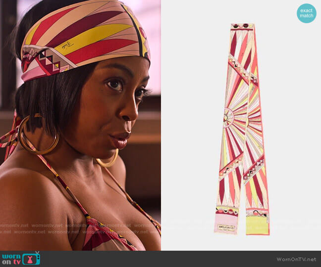 Emilio Pucci Bes Print Silk Scarf worn by Renee Ross (Bresha Webb) on Run the World