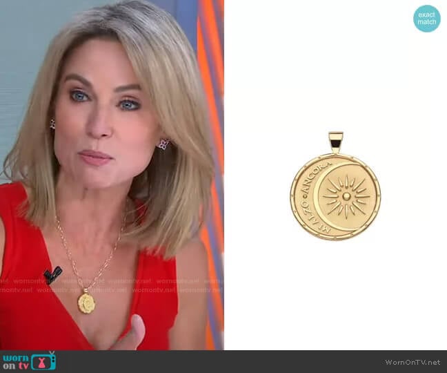 Jane Win Pendant Coin Mi Alzo Ancora worn by Amy Robach on Good Morning America