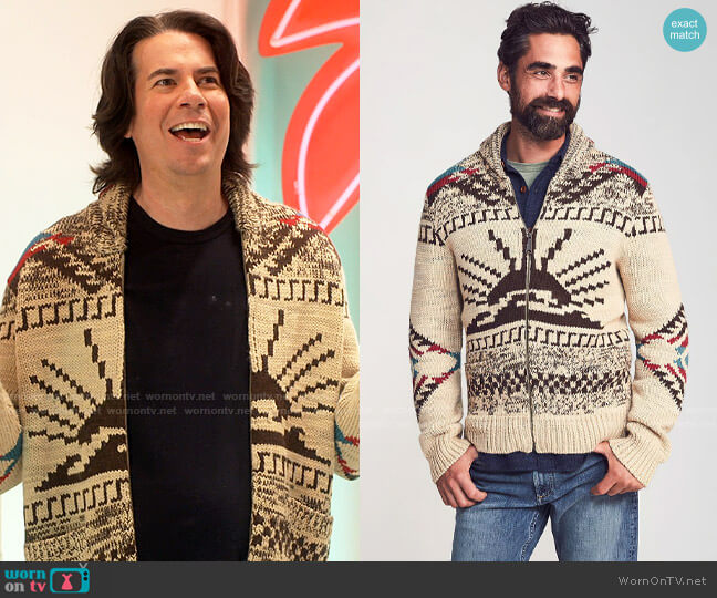 Faherty Sun and Wave Cardigan worn by Spencer Shay (Jerry Trainor) on iCarly
