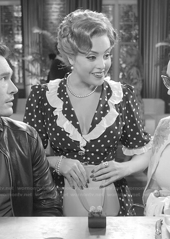 Fallon’s polka dot dress on Dynasty