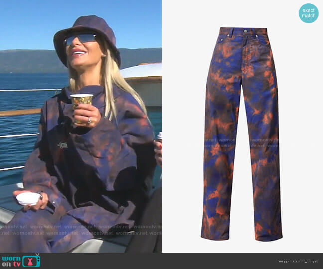 Fenty Tie-Dye Print Baggy Woven Trousers worn by Dorit Kemsley on The Real Housewives of Beverly Hills
