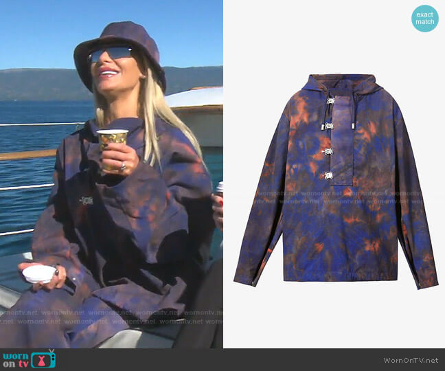 Fenty Tie-Dye Pattern Hooded Shell Jacket worn by Dorit Kemsley on The Real Housewives of Beverly Hills
