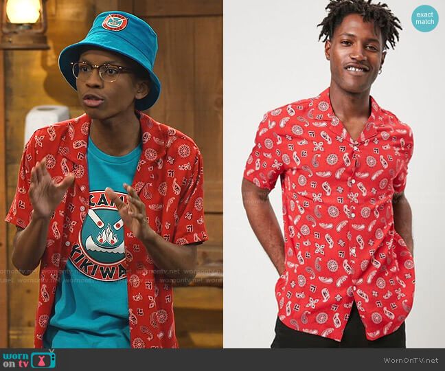 Forever 21 Classic Bandana Print Shirt worn by Noah Lambert (Israel Johnson) on Bunkd