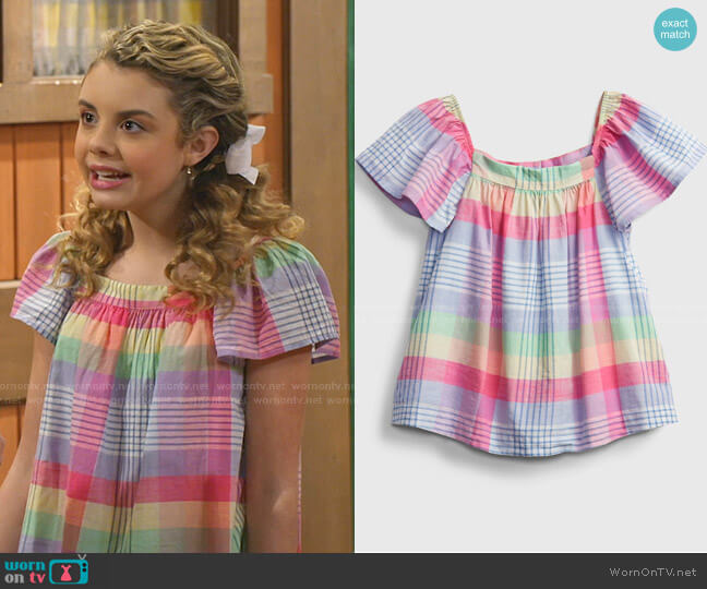 Gap Plaid Shirt worn by Destiny Baker (Mallory James Mahoney) on Bunkd